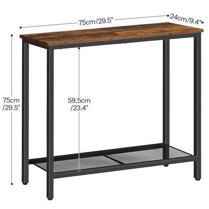 Console Table - Rustic Brown & Black