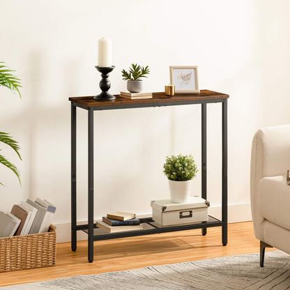 Console Table - Rustic Brown & Black