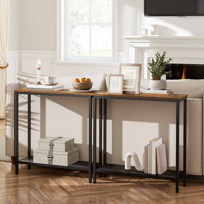 Console Table - Rustic Brown & Black
