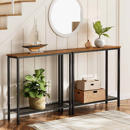 Console Table - Rustic Brown & Black