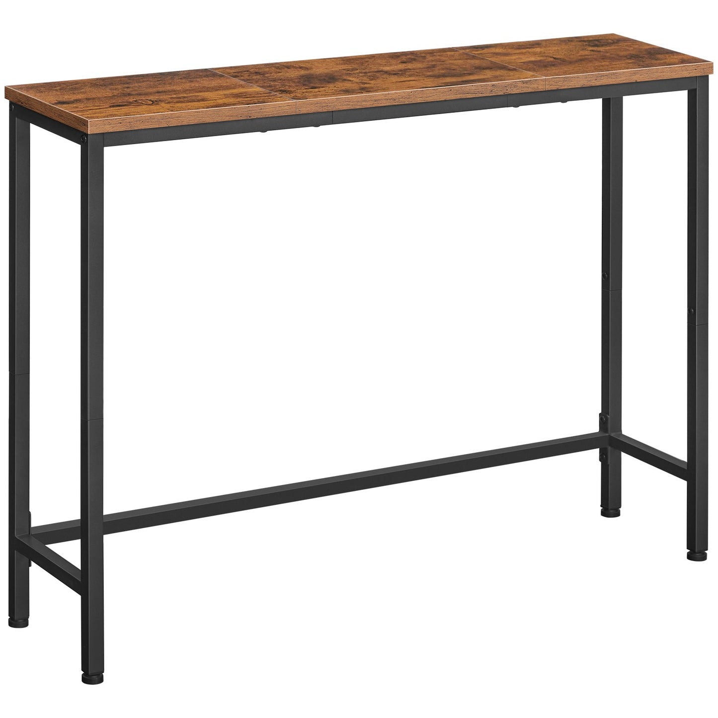 thin console table - rustic brown & black