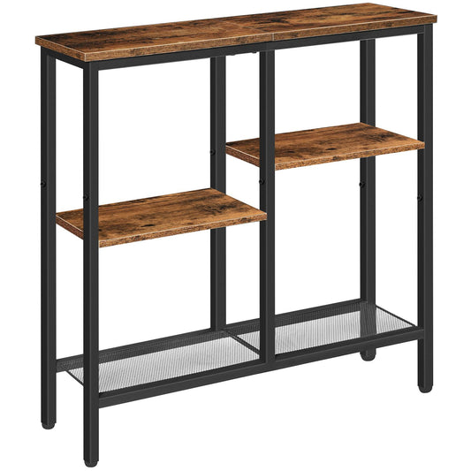 Narrow Console Table - Rustic Brown & Black - HWLEXTRA 