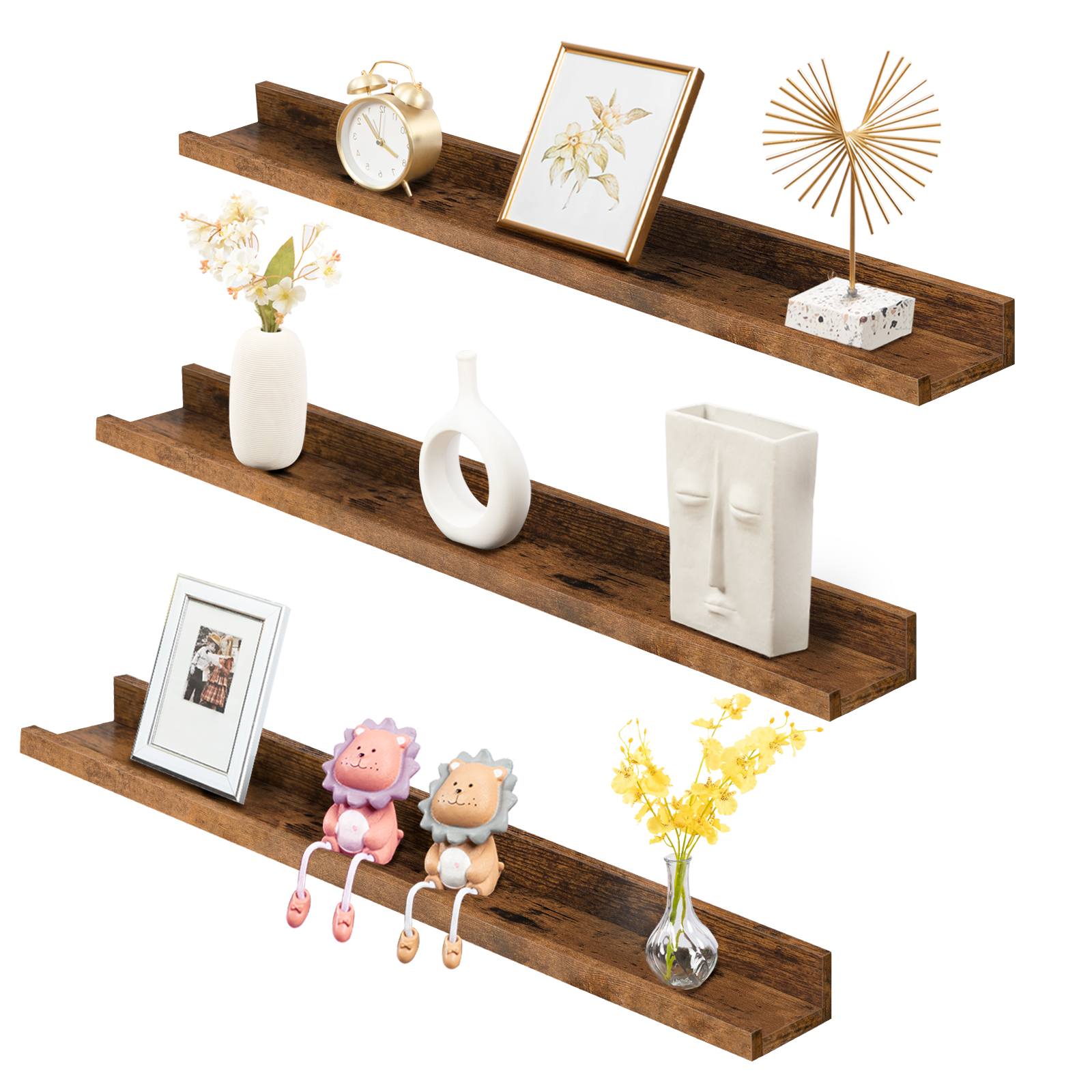 Floating Shelves - Rustic Brown - HWLEXTRA 