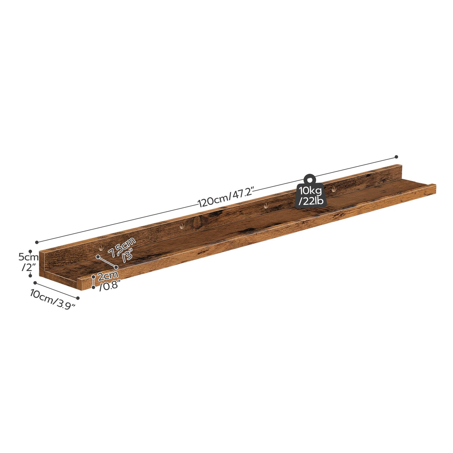 floating shelves - rustic brown