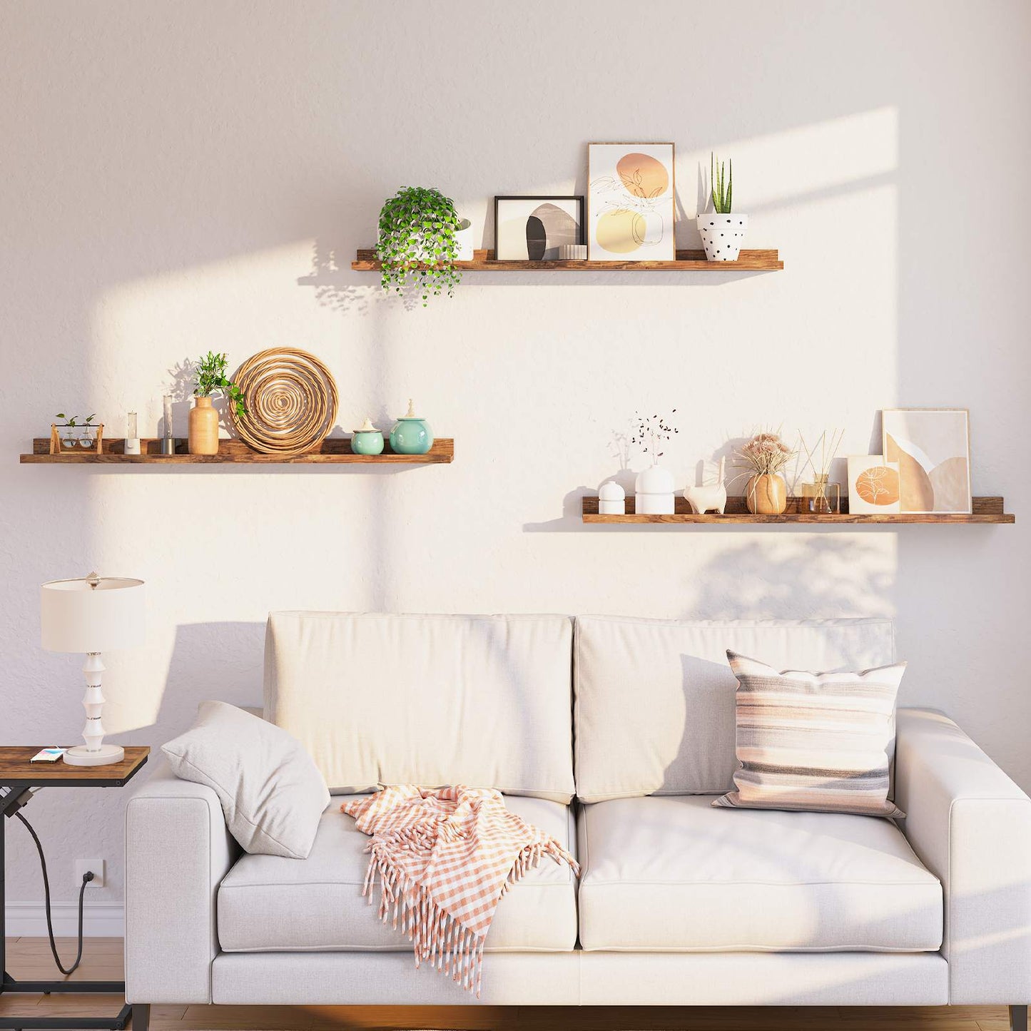 floating shelves - rustic brown