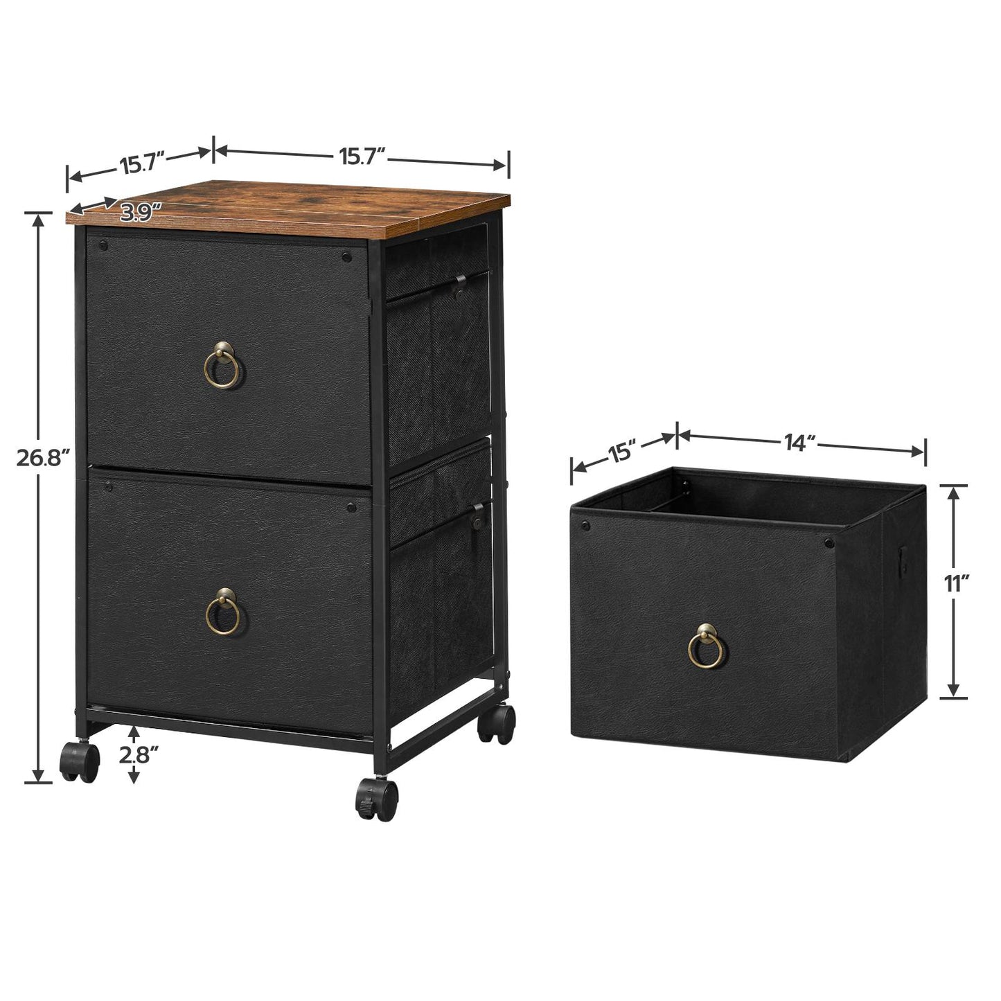 File Cabinet - Black & Rustic Brown