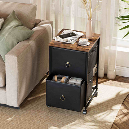 File Cabinet - Black & Rustic Brown