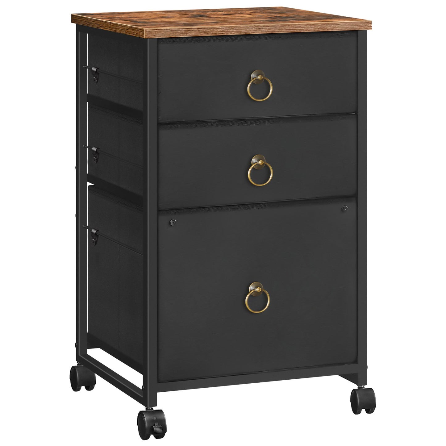 File Cabinet - Black & Rustic Brown