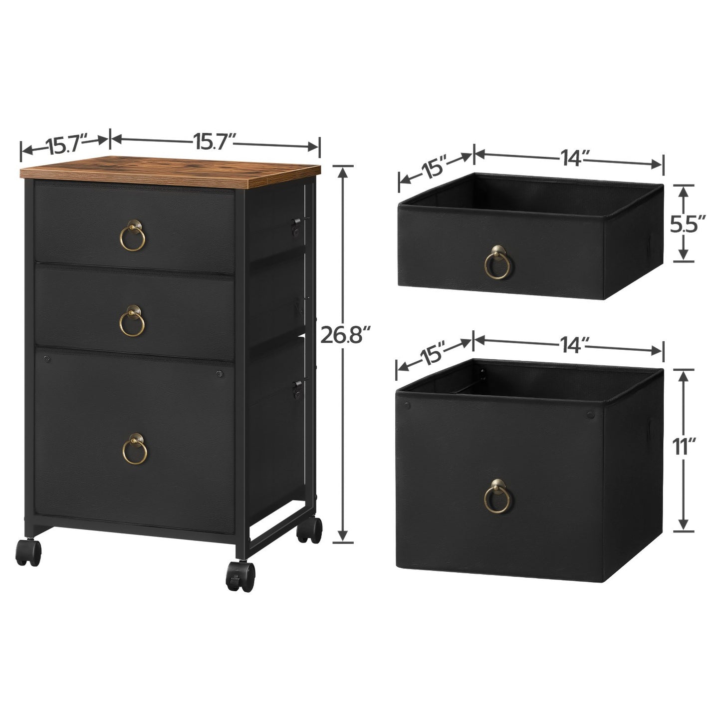 File Cabinet - Black & Rustic Brown