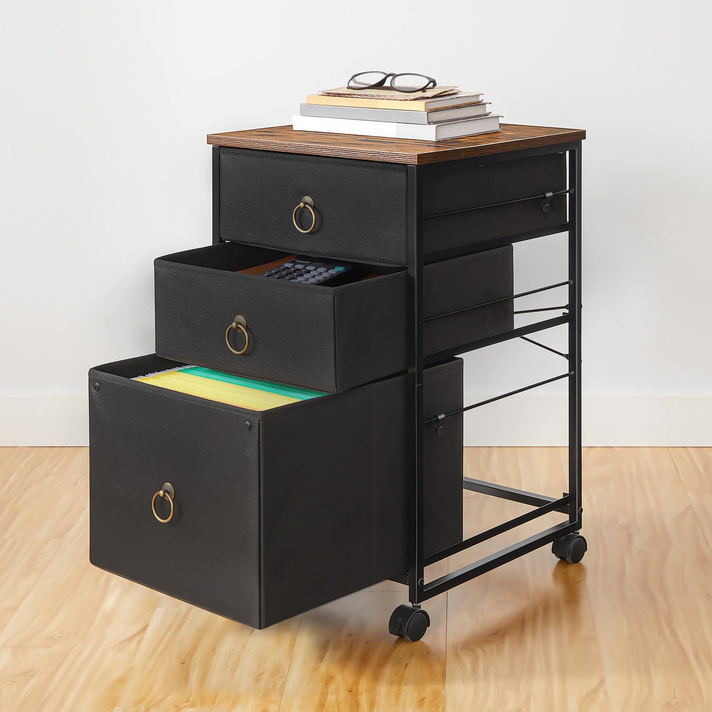 File Cabinet - Black & Rustic Brown