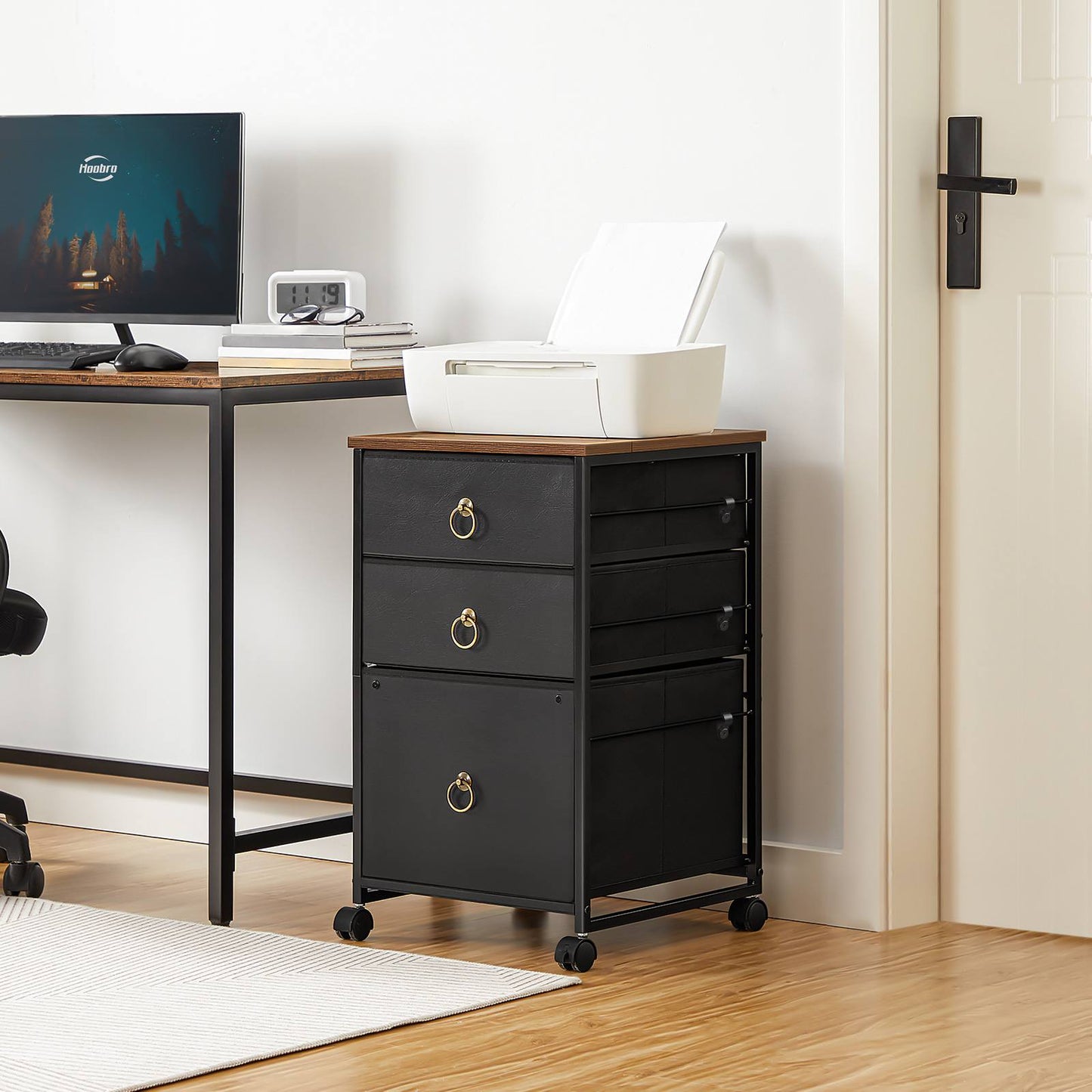 File Cabinet - Black & Rustic Brown