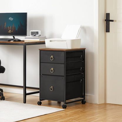 File Cabinet - Black & Rustic Brown