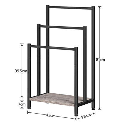freestanding towel-rack - greige & black