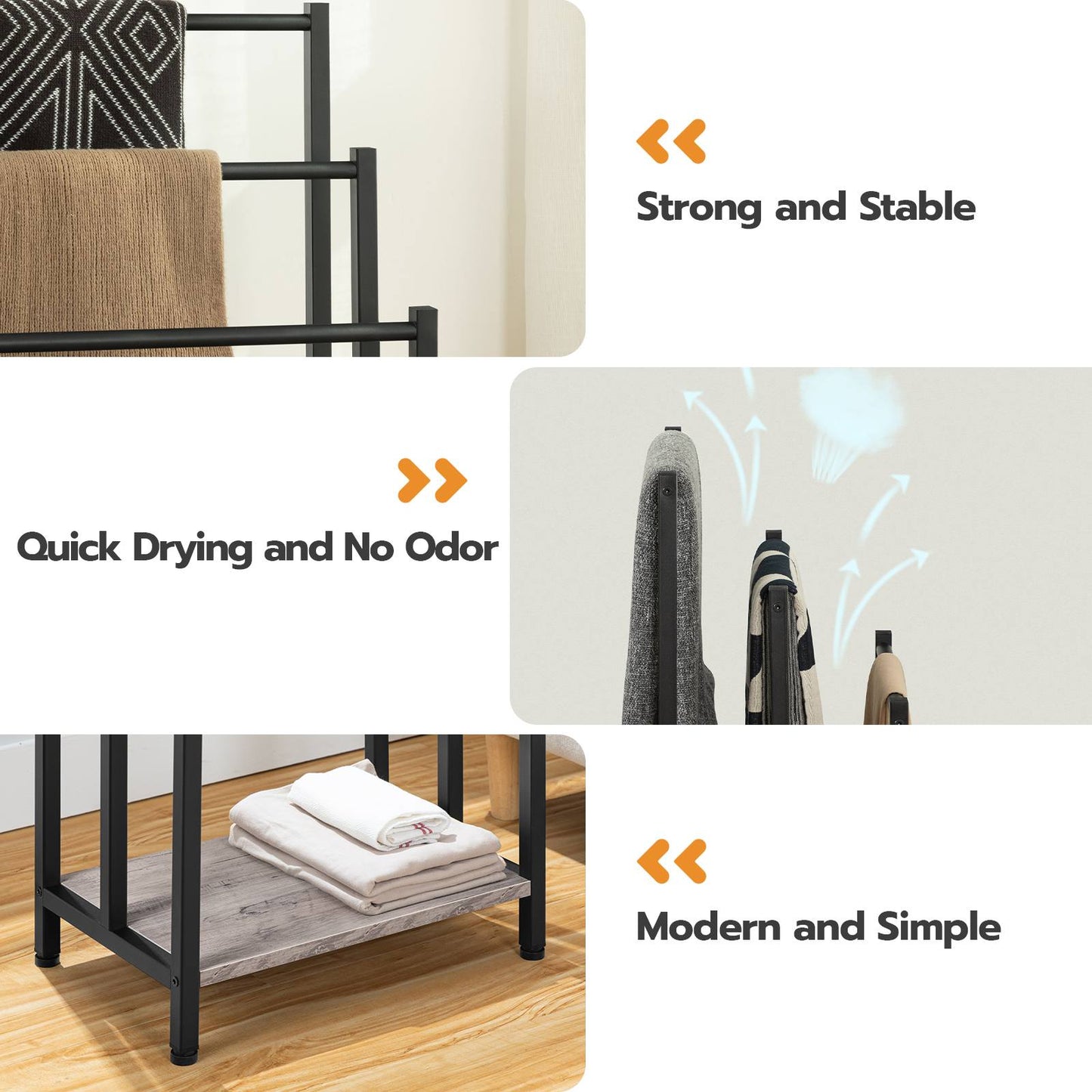 freestanding towel-rack - greige & black