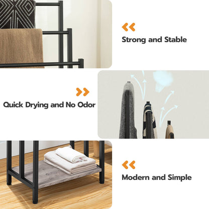 freestanding towel-rack - greige & black