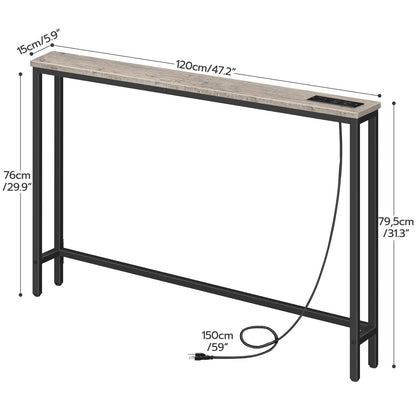 Console Table with Power Outlets, Charging Station - HWLEXTRA 