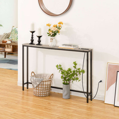 Console Table with Power Outlets, Charging Station - HWLEXTRA 