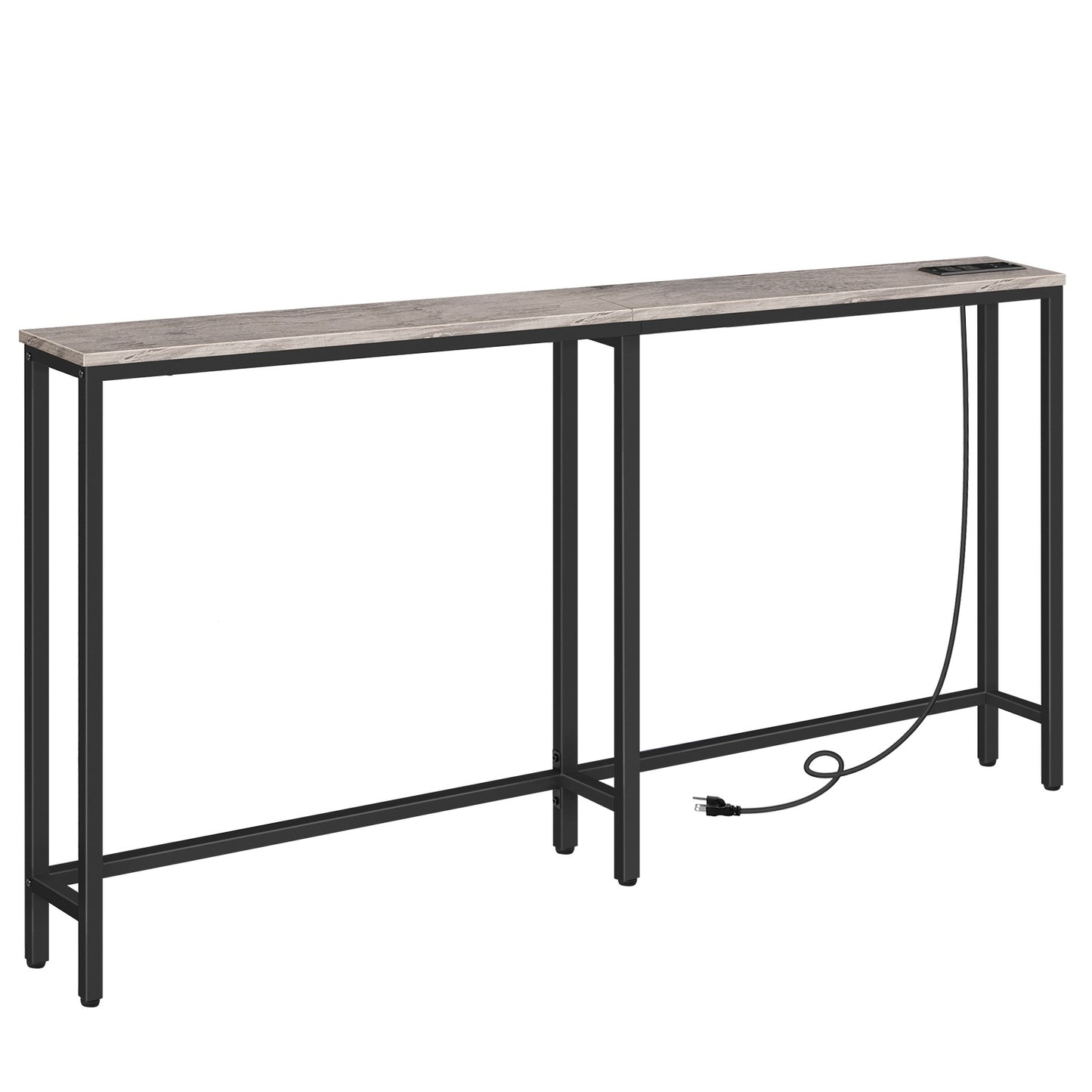Console Table Charging Station - Greige & Black