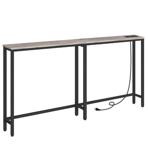 Console Table Charging Station - Greige & Black