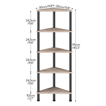 corner shelf - greige & black