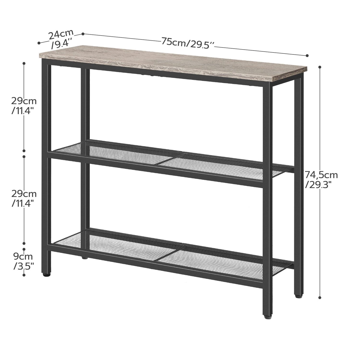 Console Table - grey & black