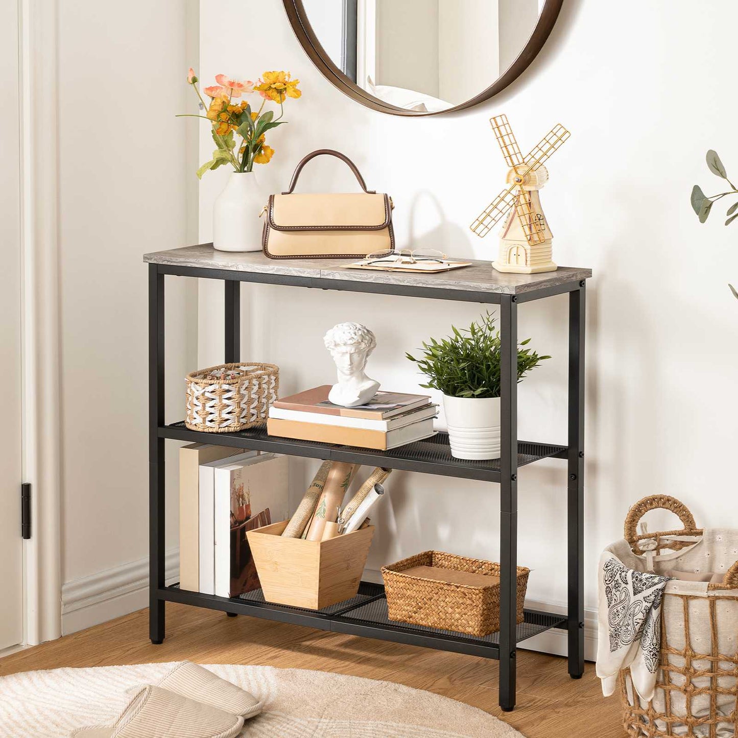 Console Table - grey & black