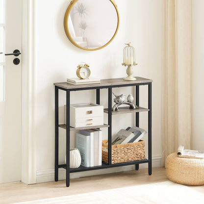 Narrow Console Table - Greige & Black