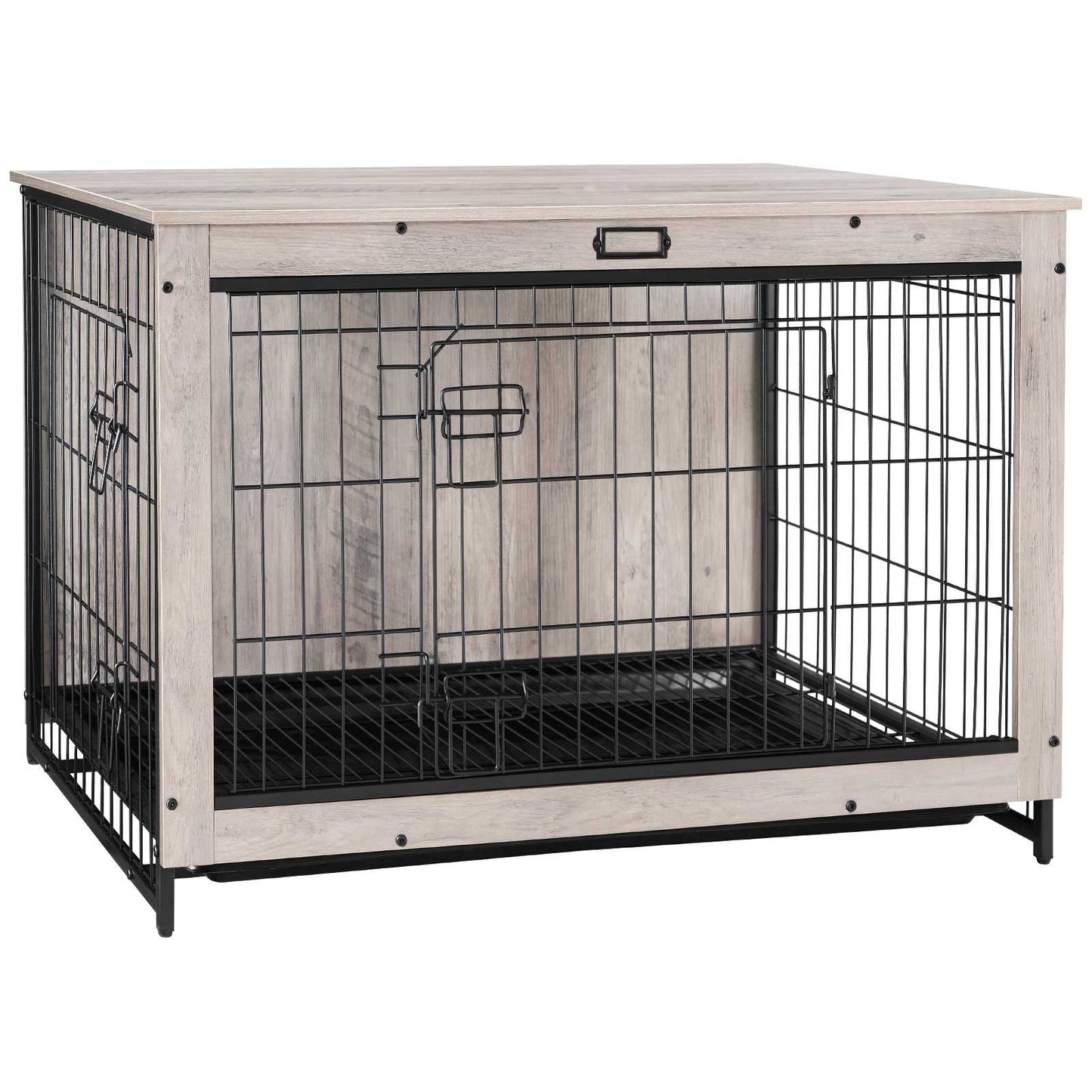 dog crate furniture - grey