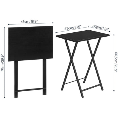 folding tv tray tables - black