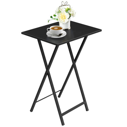folding tv tray tables - black