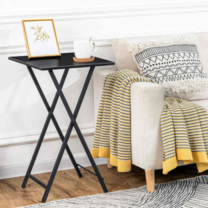 folding tv tray tables - black