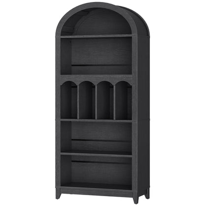 Arched Bookshelf with Storage - Black - HWLEXTRA 