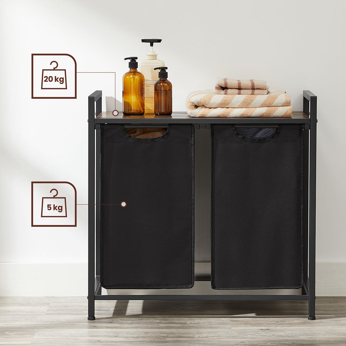 Laundry Sorter Hamper with Removable Bags - image 10