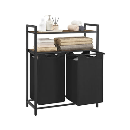 Laundry Hamper with 2 Pull-Out Bags and Shelves - image 1