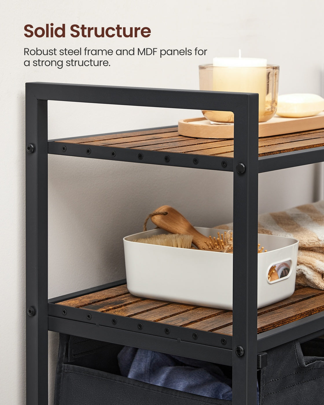 Laundry Hamper with 2 Pull-Out Bags and Shelves - image 5