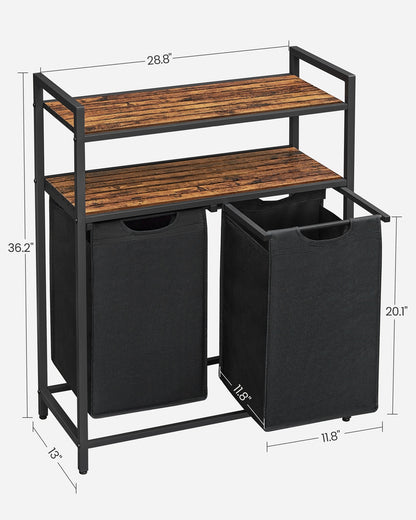 Laundry Hamper with 2 Pull-Out Bags and Shelves - image 6