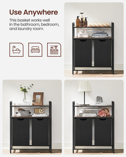 Laundry Hamper with 2 Pull-Out Bags and Shelves - image 9