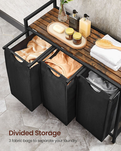 Laundry Hamper with 3 Pull-Out and Removable Bags, 3 x 10 Gallons (38L) - image 12