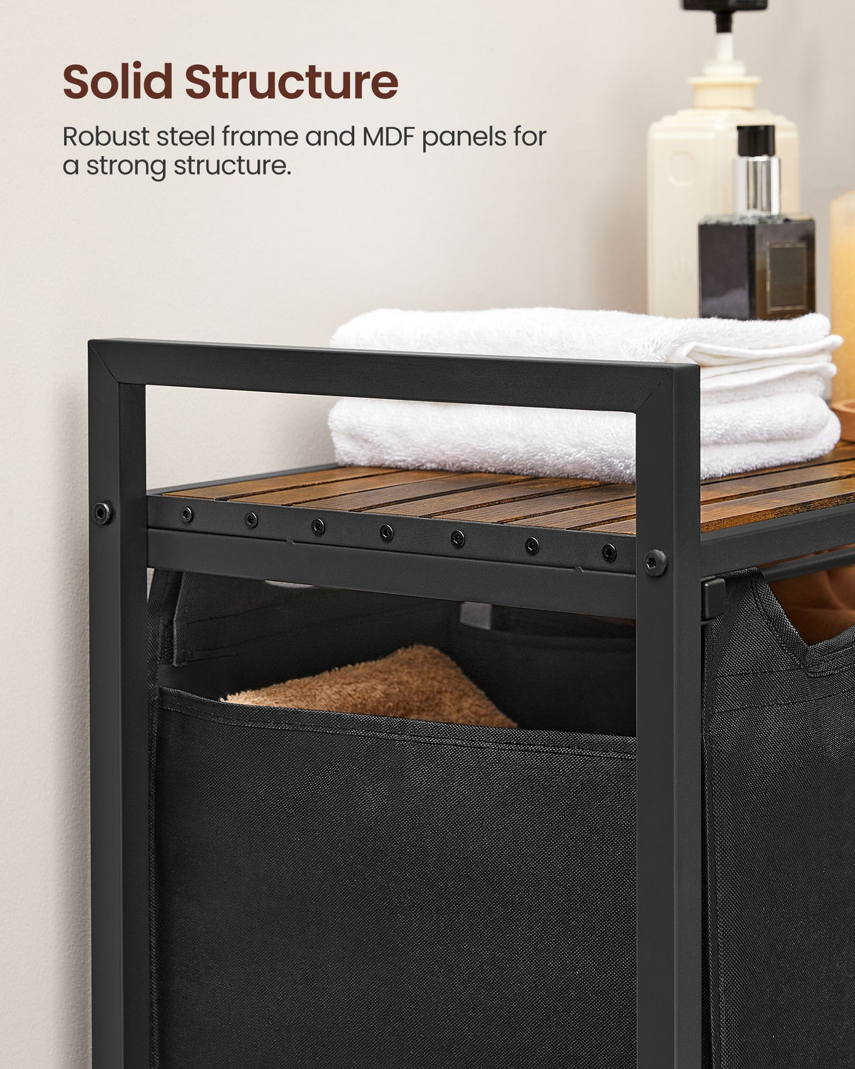 Laundry Hamper with 3 Pull-Out and Removable Bags, 3 x 10 Gallons (38L) - image 14
