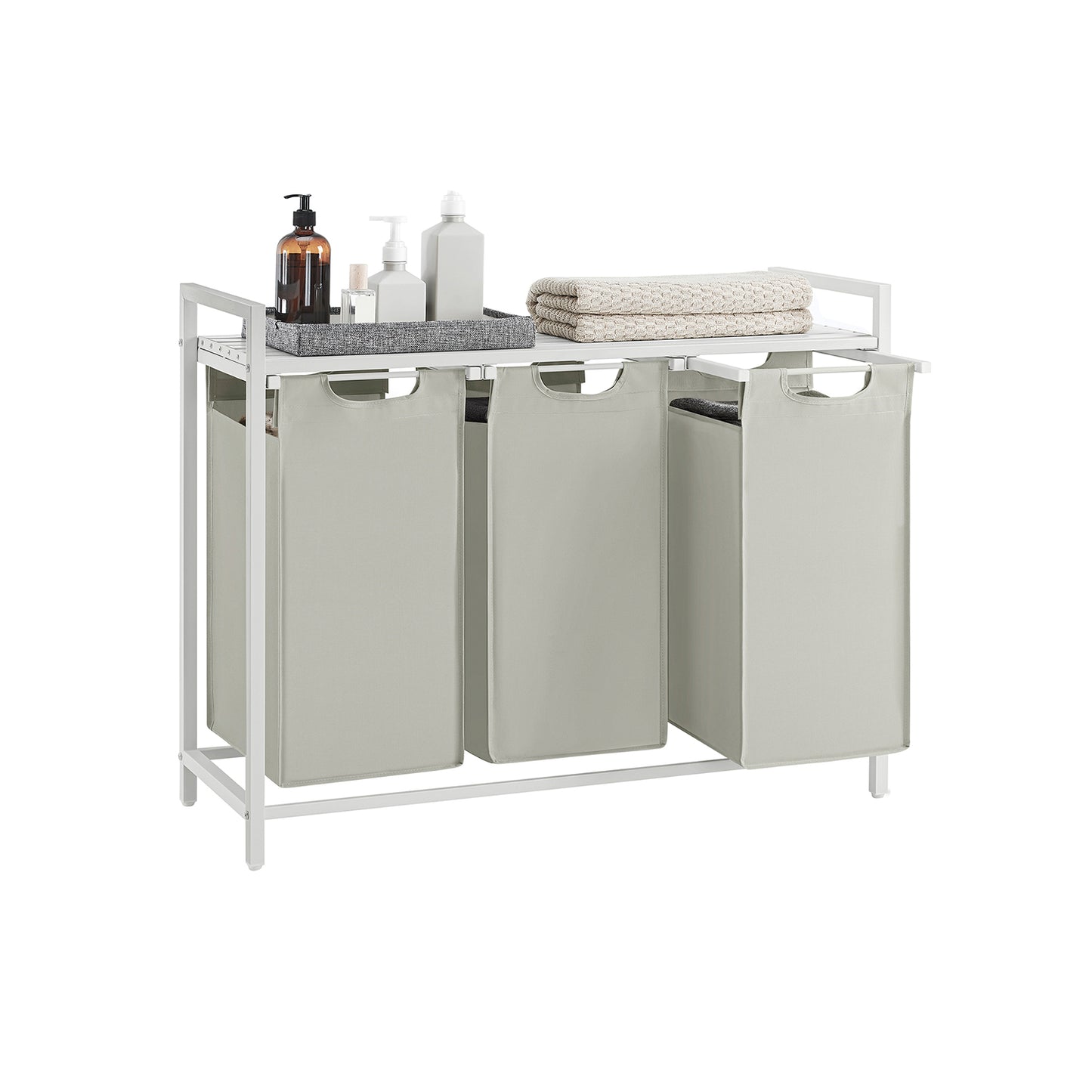 Laundry Hamper with 3 Pull-Out and Removable Bags, 3 x 10 Gallons (38L) - image 1