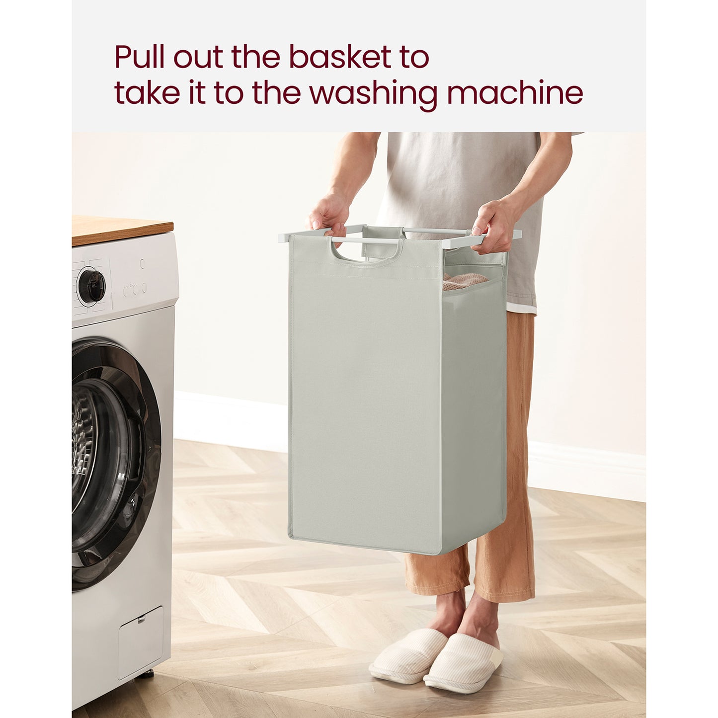 Laundry Hamper with 3 Pull-Out and Removable Bags, 3 x 10 Gallons (38L) - image 8