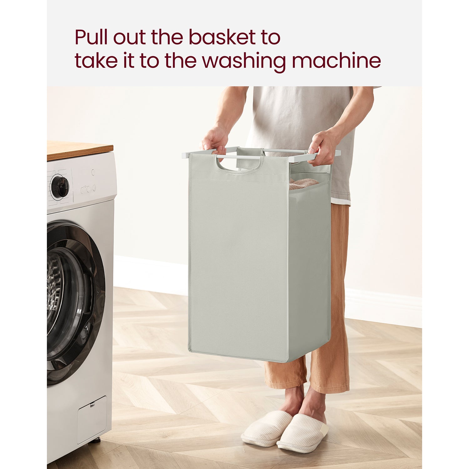 Laundry Hamper with 3 Pull-Out and Removable Bags, 3 x 10 Gallons (38L) - image 8