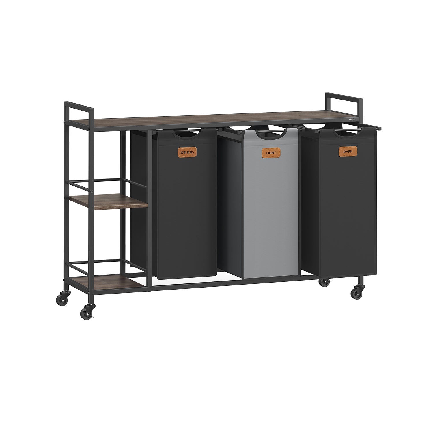 Laundry Hamper with 3 Compartments, 39.6 Gal. (150 L)