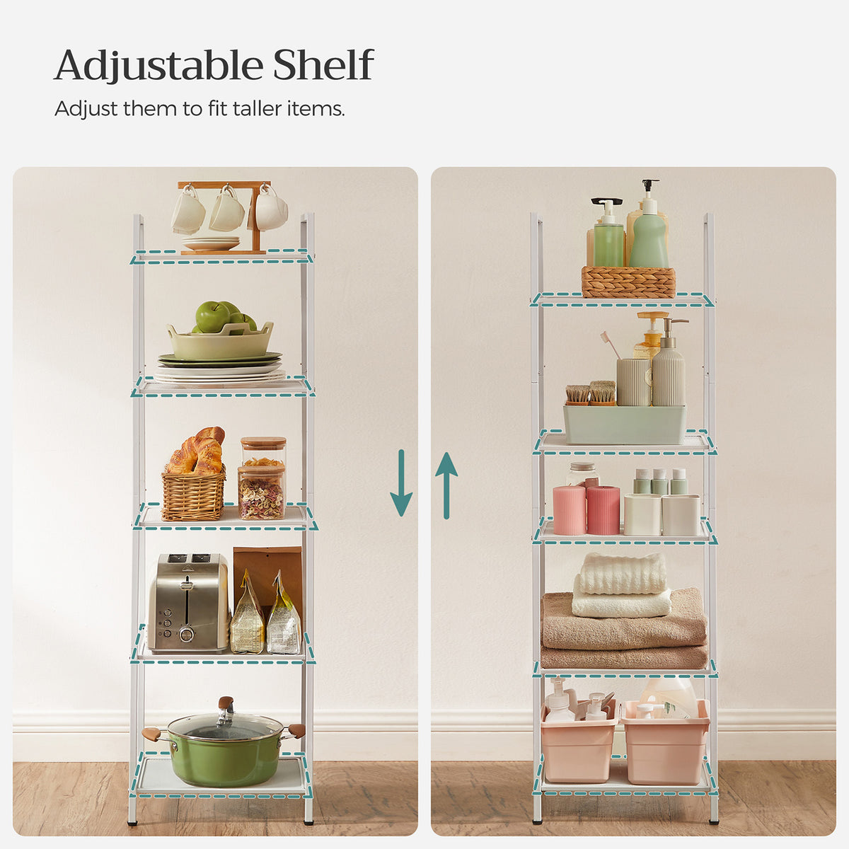 5-Tier Steel Storage Rack — White