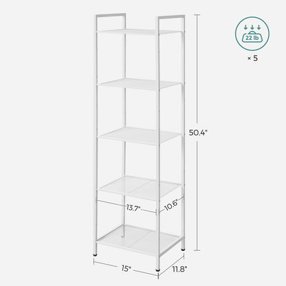 5-Tier Steel Storage Rack — White