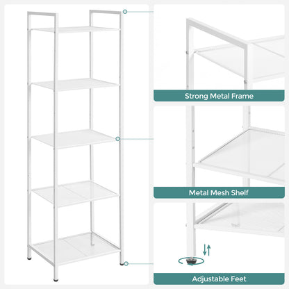 5-Tier Steel Storage Rack — White