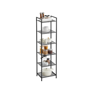 6-Tier Storage Rack, Adjustable Shelf, Classic Black - image 8