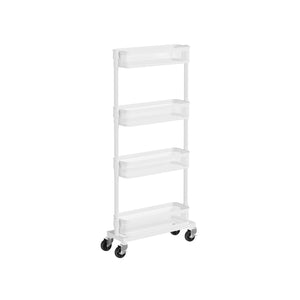 4-Tier Metal Slim Storage Cart with Wheels