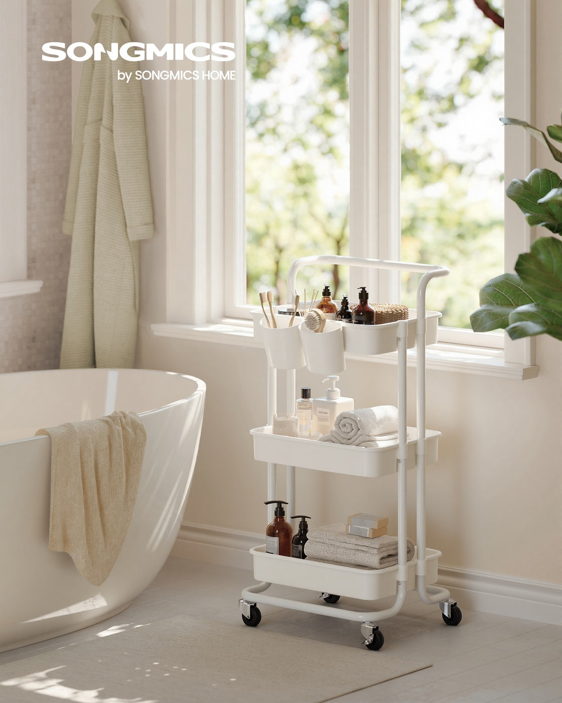 3-Tier Storage Trolley with Handle - image 5