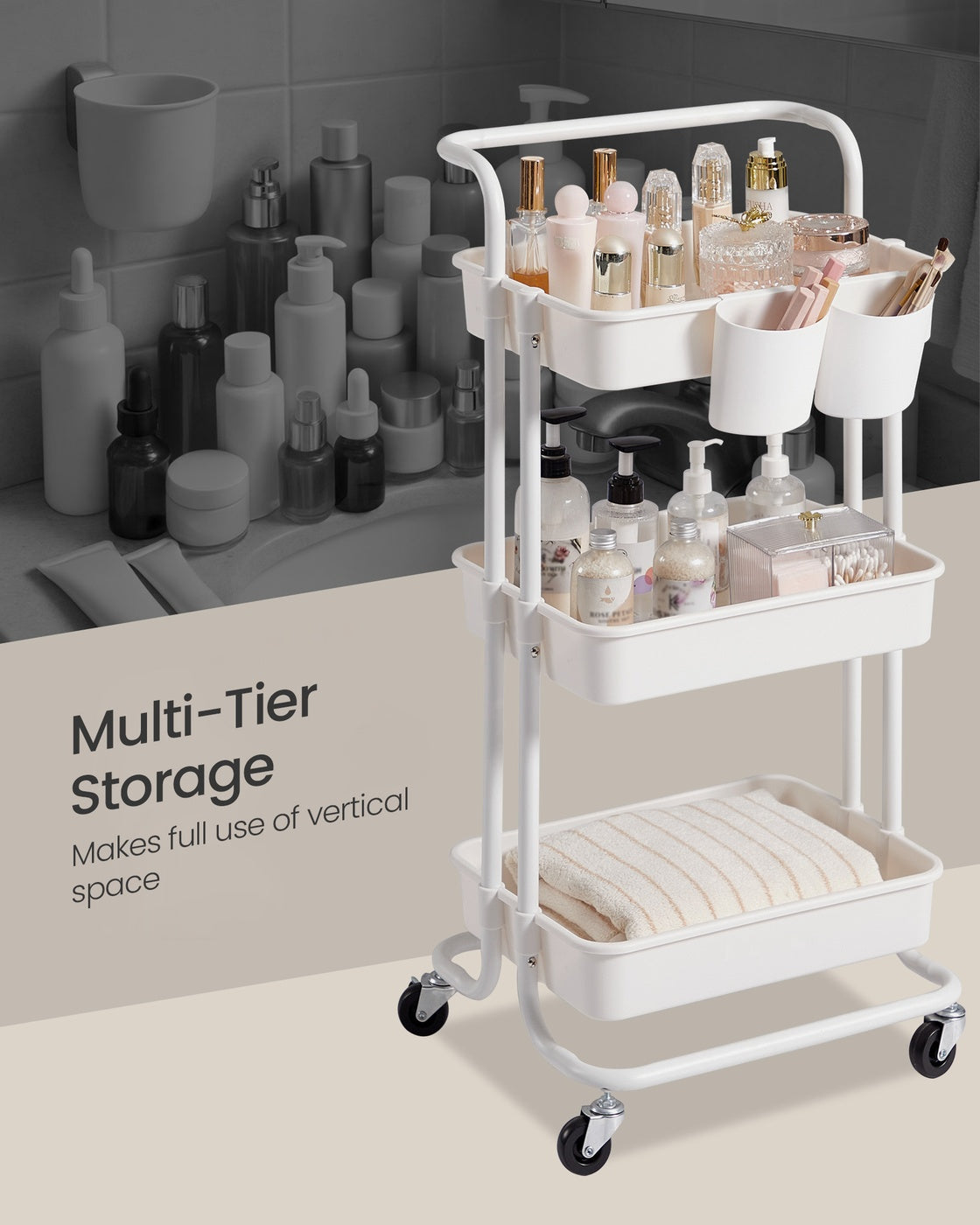 3-Tier Storage Trolley with Handle - image 6